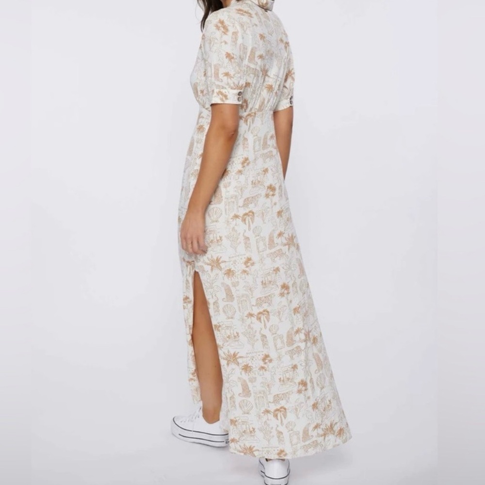 O'Neill White and Tan Floral Maxi Dress - Picture 9 of 12